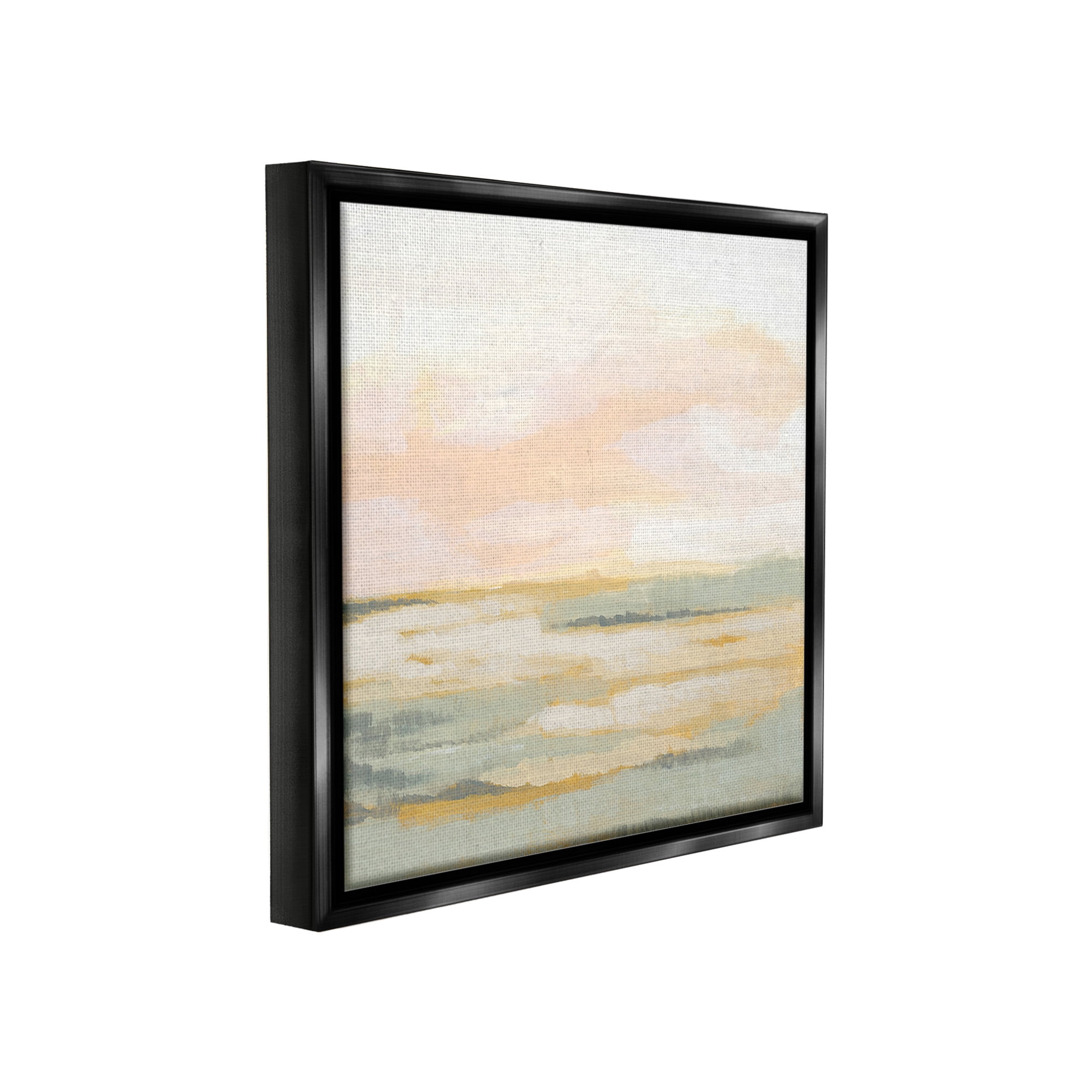 Stupell Industries Pastel Clouds Landscape Abstract Painting Black Floater Framed Canvas Art Print Wall Art, 25 x 25