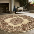 thumbnail image 2 of Radici Usa Como Area Rug 1595 Traditional Ivory Medallion Petals 5' 3" x 5' 3" Round, 2 of 2