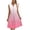Pink, variant on Women's Beach Dress V Neck Button Sleeveless Print Pleated Sundress Summer Vacation Casual Midi Dresses (XL, Beige)