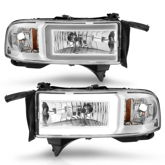 ANZO USA Headlight Assembly 111555 Crystal Clear Lens With Safety Reflector; Chrome Housing; Set Of 2