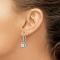 thumbnail image 3 of Sterling Silver Cubic Zirconia Leverback Dangle Earrings, 3 of 4