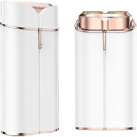 ZCFacial Hair Removal for Women, Portable Painless Electric Shaver Device with Built-in LED, Wet/Dry Electric Razor Hair Remover Epilators for Face, Chin, Upper Lip and Arms (White-2025)