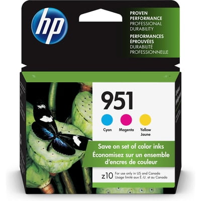 3 Pack Cyan Ink - HP 951 Cyan/Magenta/Yellow Original Ink Cartridges, 3 pack (CR314FN)