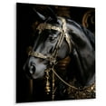 thumbnail image 2 of Designart "Golden Equestrian Black and Gold Equine II" Animals Horse Metal Wall Decor, 2 of 5