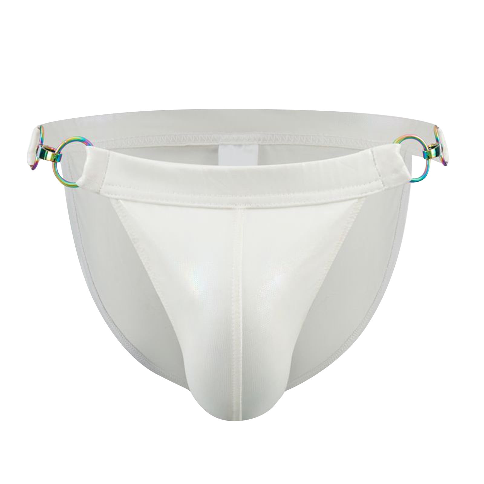 Knosfe Men’s Metal Texture Sexy Imitation Leather Athletic Supporter