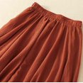 thumbnail image 4 of Idoravan Skirt for Women Clearance Women's Solid Color And Loose Fitting Round Neck Mid Sleeved Cool Dress, 4 of 7