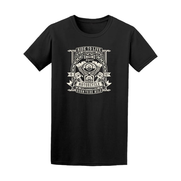 Vintage Motorcycle Engine Ride Tee Men's -Image by Shutterstock