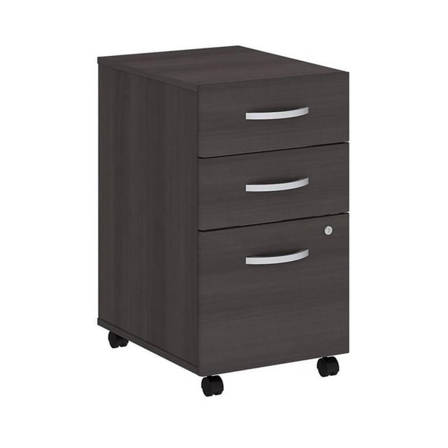 Pemberly Row 3-Drawer Mobile File Cabinet in Storm Gray - Engineered Wood