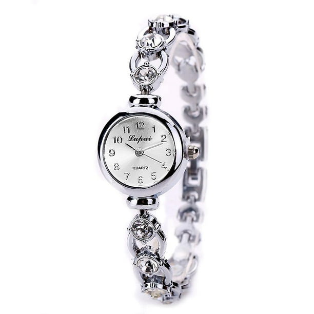 Reloj de lujo de cristal para mujer pulsera de acero inoxidable con banda de oro rosa relojes de vestir elegantes para mujer reloj femenino