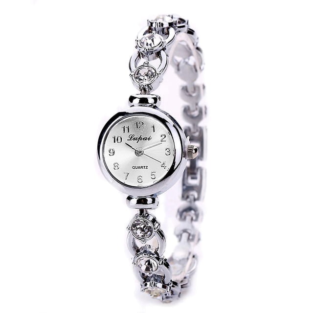 Reloj de cristal de lujo para mujer, pulsera de acero inoxidable con banda de oro rosa, relojes de vestir elegantes para mujer, reloj femenino
