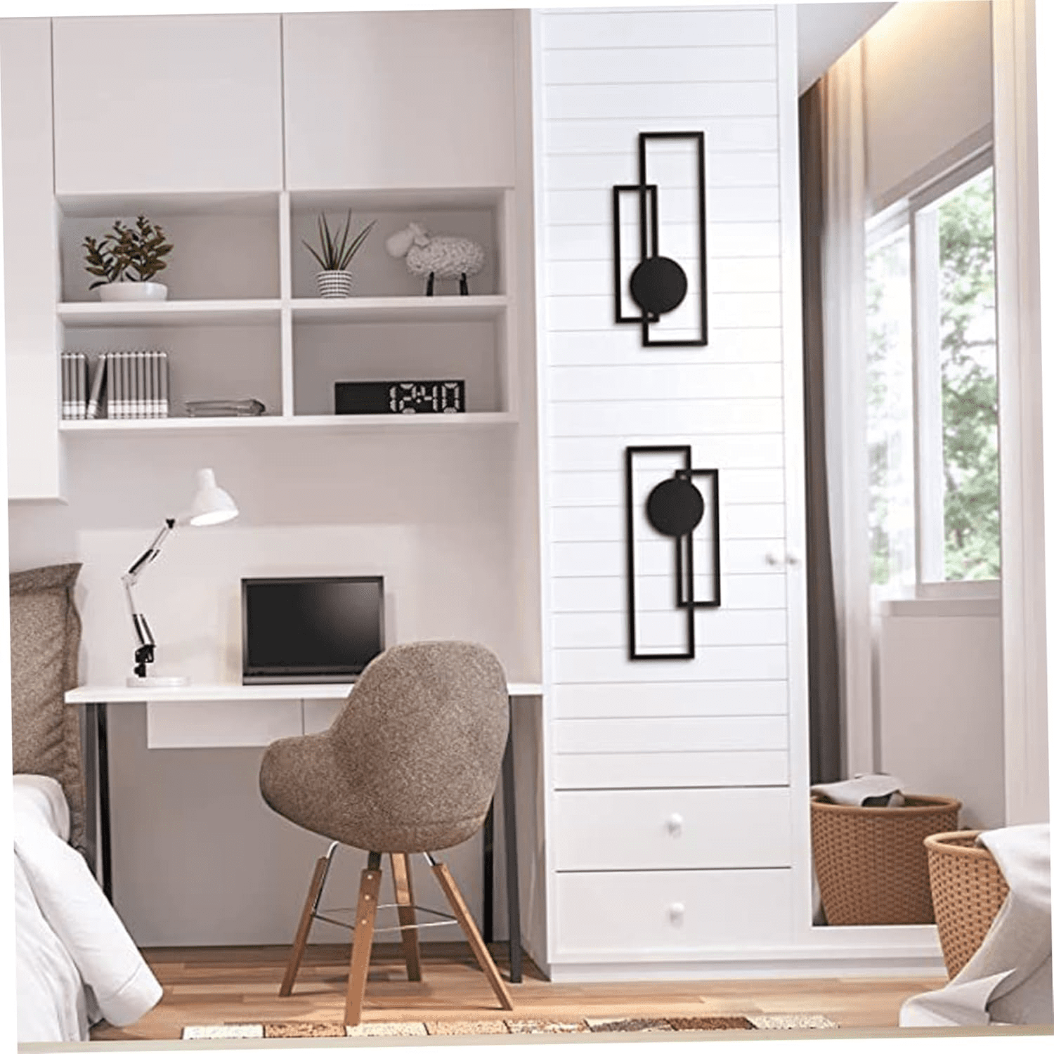 Wall Art Set Modern Minimalist Black and White Decor for Living Room Bedroom Office Halloween Gift