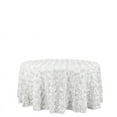 thumbnail image 2 of BalsaCircle Round 120" Satin Raised Tablecloth Rosette Floral Dinner Kitchen White, 2 of 8
