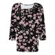 thumbnail image 5 of Blusas para las Mujeres Casual, 3/4 Manga Floral Estampado Camiseta de Moda Top Hecho de Poliéster Transpirable Suave para el Uso Diario de Primavera Otoño, Tops de Blusa para las Mujeres, 5 of 9
