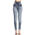 thumbnail image 2 of uublik Womens Pants Leggings High Waist Stretchy Classic Skinny Pants Slimming Jeggings Denim Trousers Pants, Gray, 2 of 5