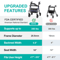 thumbnail image 7 of ZOTO Foldable Rollator Walker with Seat for Seniors, Height Adjustable Lightweight Rolling Walker with Sturdy Reinforced Carbon Steel Frame, Blue (VR2-BL), 7 of 7