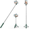 thumbnail image 1 of KOMI Selfie Stick Tripod with Fill Light, 40 inch Extendable and Portable Stable Selfie Stick Tripod with Wireless Remote Compatible with All Cellphones for Selfies, Live Streaming, Video, Green, 1 of 5