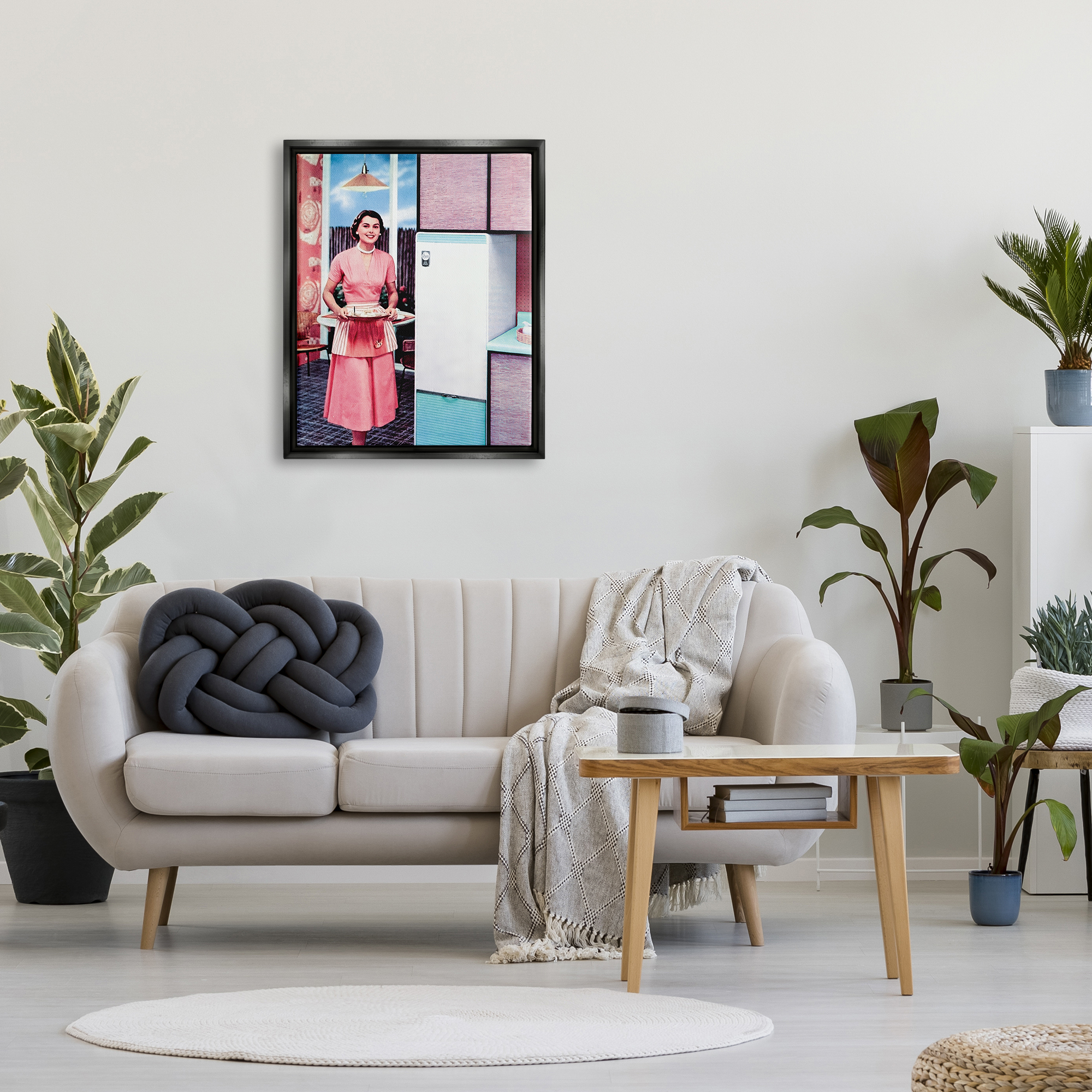 Stupell Industries Retro Kitchen Vintage Advertisement Beauty & Fashion Painting Black Floater Framed Art Print Wall Art