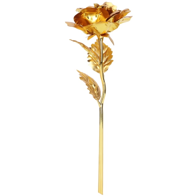 Regalo de rosa iluminada, rosa de papel de aluminio dorado, rosa de papel de aluminio dorado para San Valentín, regalo de rosa de calidad inigualable