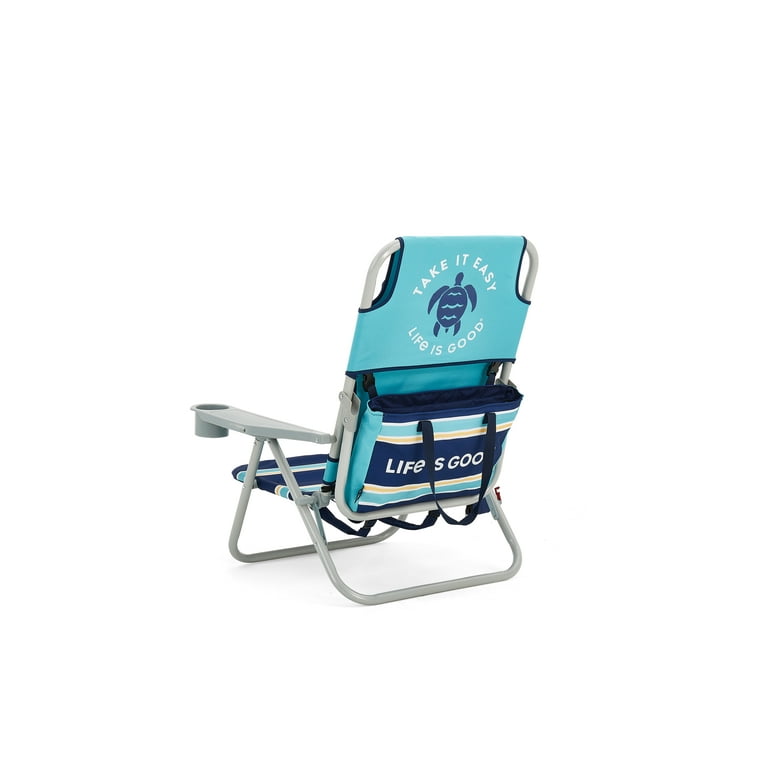 Life is good folding beach chair with cooler sale