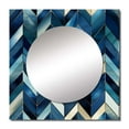 thumbnail image 2 of Designart "Chevron Intrigue In Vintage Cobalt" 0 Square Mirror Wall Decor Glam - Large Blue Square Bathroom Mirror - Square Printed Wall Mirror Art, 2 of 5