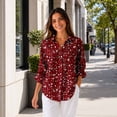 thumbnail image 2 of Women's Long Sleeve Button Down Shirt Casual Printed Blouse, 2 of 5
