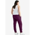 thumbnail image 2 of ellos Women's Plus Size French Terry Drawstring Sweatpants - 3X, Wild Plum, 2 of 4