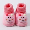 thumbnail image 4 of Gibobby Newborn Baby Boys Girls Cozy Fleece Booties with Grippers Stay On Slipper Socks Infant Toddler Crib Winter Shoes for Boys Girls(Pink,6-9 Months), 4 of 6