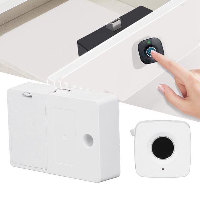 Fingerprint Cabinet Lock, 0.5 Seconds Fast Unlocking Child Safety Drawer Lock, Embedded Hidden File Cabinet Lock, Smart Furniture Privacy Lock for Secret Safe, Cupboard, Nightstand