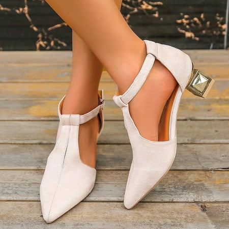 

Summer Ladies Shoes Embroidered Pointed Low Heels Casual Women s Sandals