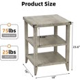 thumbnail image 2 of ZXNYH Farmhouse End Table Rustic Side Table with Storage Shelf for Small Spaces Square Bedside Table Narrow Nightstand for Living Room, Bedroom, 2 of 6