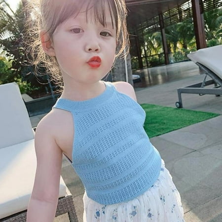 

Bullpiano kids Girls suspender vests summer cotton sleeveless tanks kids Girls Summer sling baby Children girls Vest