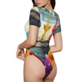 thumbnail image 3 of Lsque Pikmin Women's Crew Neck Short Sleeve Bodysuit Basic T Shirts Tops Onesie Adult Cute Pajama-X-Large, 3 of 8