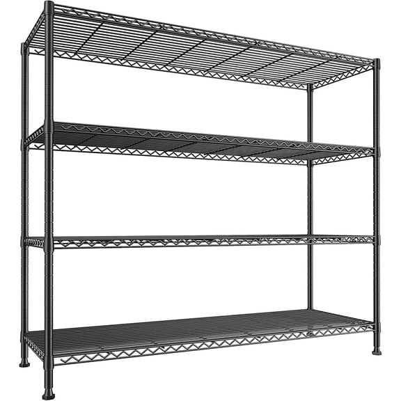 Storage Shelves Metal Shelving Unit, Tier Wire Shelving for Pantry Shelves Adjustable Garage Shelving Heavy Duty Storage Rack for Kitchen Garage,