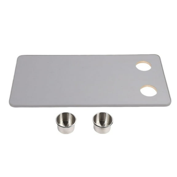 RV Motorhome Table Top Replacement with 2 Cup Holders 31.49x15.74in Solid Wood Boat Panel For Trailer Yacht Boat Deck