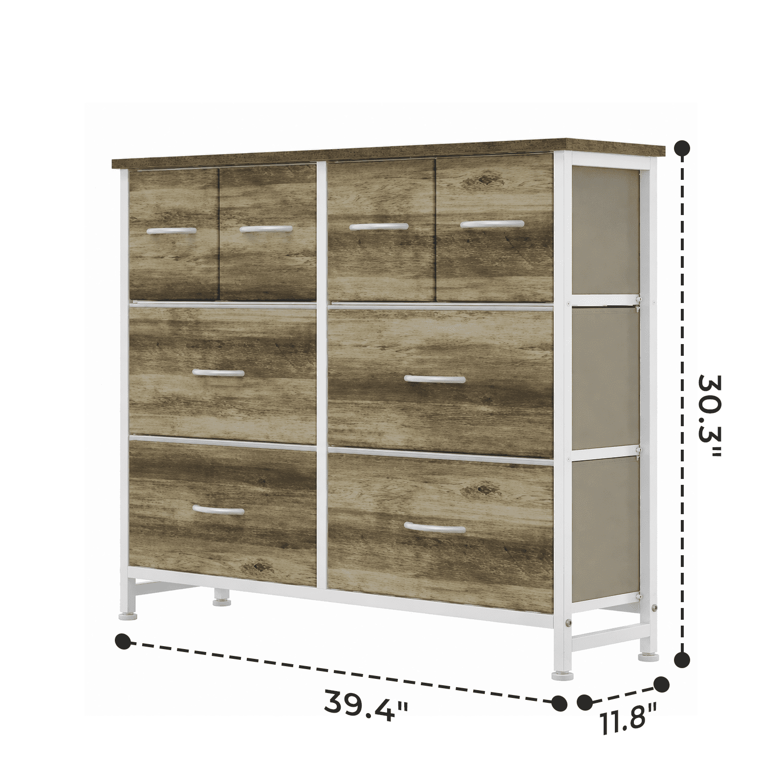 Alvantor Dresser for Bedroom with 8 Drawers, Fabric Dressers Storage Tower with Steel Frame Wood Tabletop, Storage Cabinet, Hallway, Closets