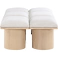 thumbnail image 4 of Meridian Furniture Pavilion Cream Boucle Fabric Bench, 4 of 9
