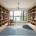 thumbnail image 2 of ODIKA 9'x12' Blue Seafoam Geometric Elegance Washable Area Rug Modern Abstract Design with Soft Curves Low Pile, Flatwoven, for Great Room, Indoor Concept, Large Living, 2 of 7