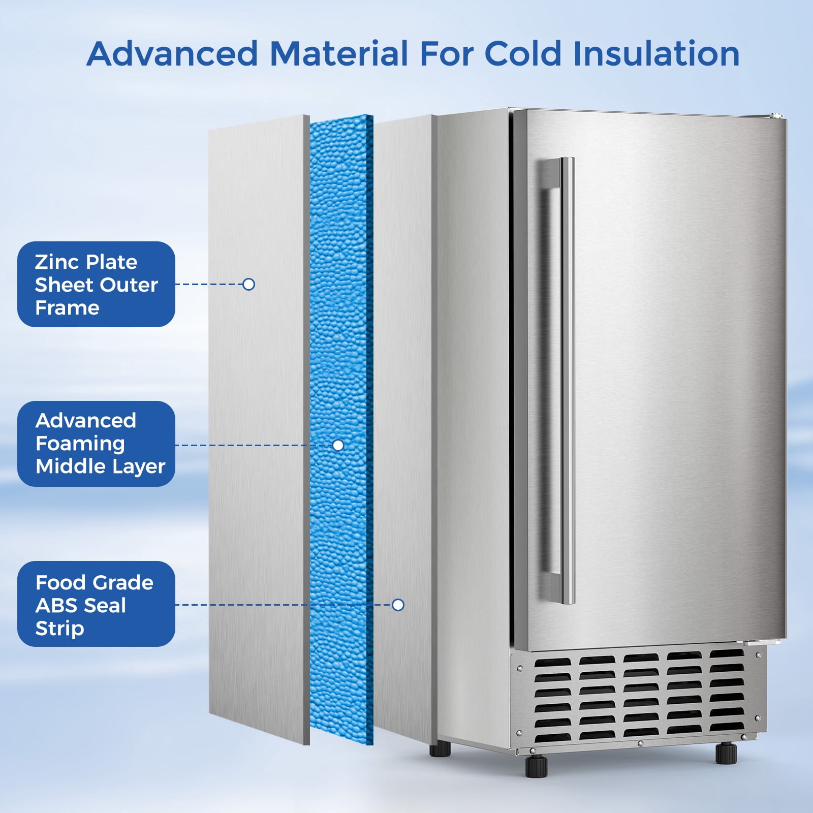 KNDKO Commercial Ice Maker Machine, Stainless Steel ice Machine, Nugget Ice, Automatic Cleaning, Appointment Timing Function, 80lbs/24h