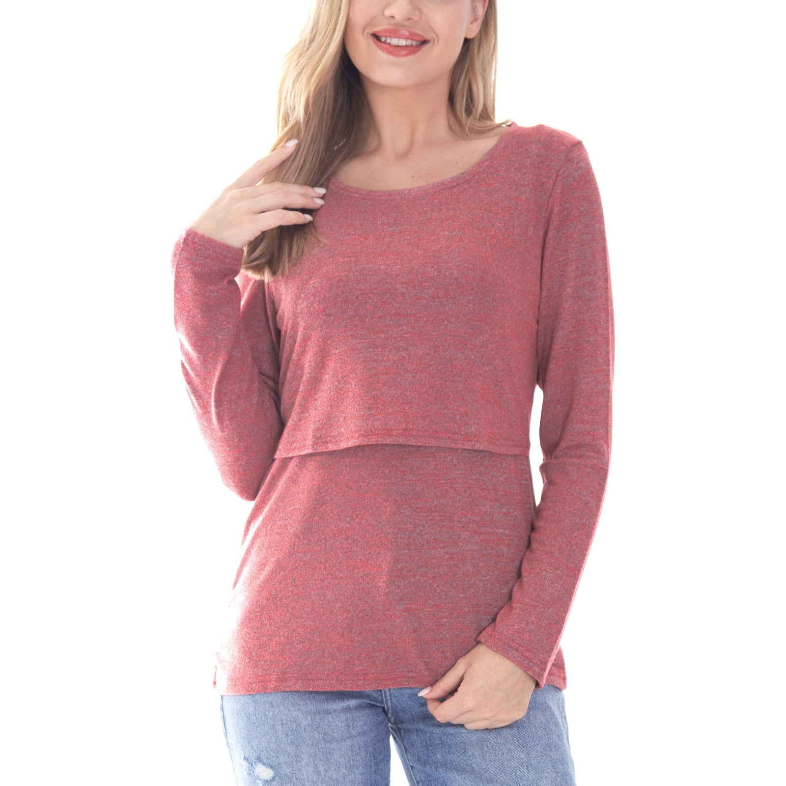 Bearsland Female Long Sleeve Maternity Nursing Top Breastfeeding Shirts