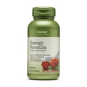 GNC Herbal Plus Energy Formula Supplement, Vegetarian, Supports Mental Alertness, Physical Performance and Metabolism, 100 Capsules, 100 Servings
