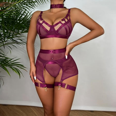 

POROPL Lingerie For Women Buckle Underwire Role Play Valentine S Day See-Through Bodysuits Girl U-Neck Pajamas For Women