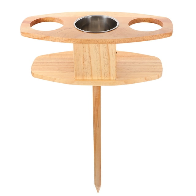 1pc Outdoor Wine Table Portable Courtyard Table Folding Beach Glass Table