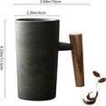 thumbnail image 4 of Coffee Mug with Wooden Handle 220ml Wooden Coffee Mug Coffee Mugs Ergonomic Exquisite Stoneware Vintage Mugs Home Office Ceramic Cup for Tea Drinks Water, Black, 4 of 8