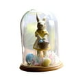 thumbnail image 2 of Estatua de conejo, escultura de Animal, obra de arte, decoración artesanal, figura de de mesa de dibujos animados, adorno para estante de, 2 of 9