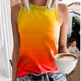 thumbnail image 2 of Tank Tops for Women Camisole Crewneck Sleeveless Print Loose Fit Blouse Vest Undershirt,Orange,L, 2 of 5