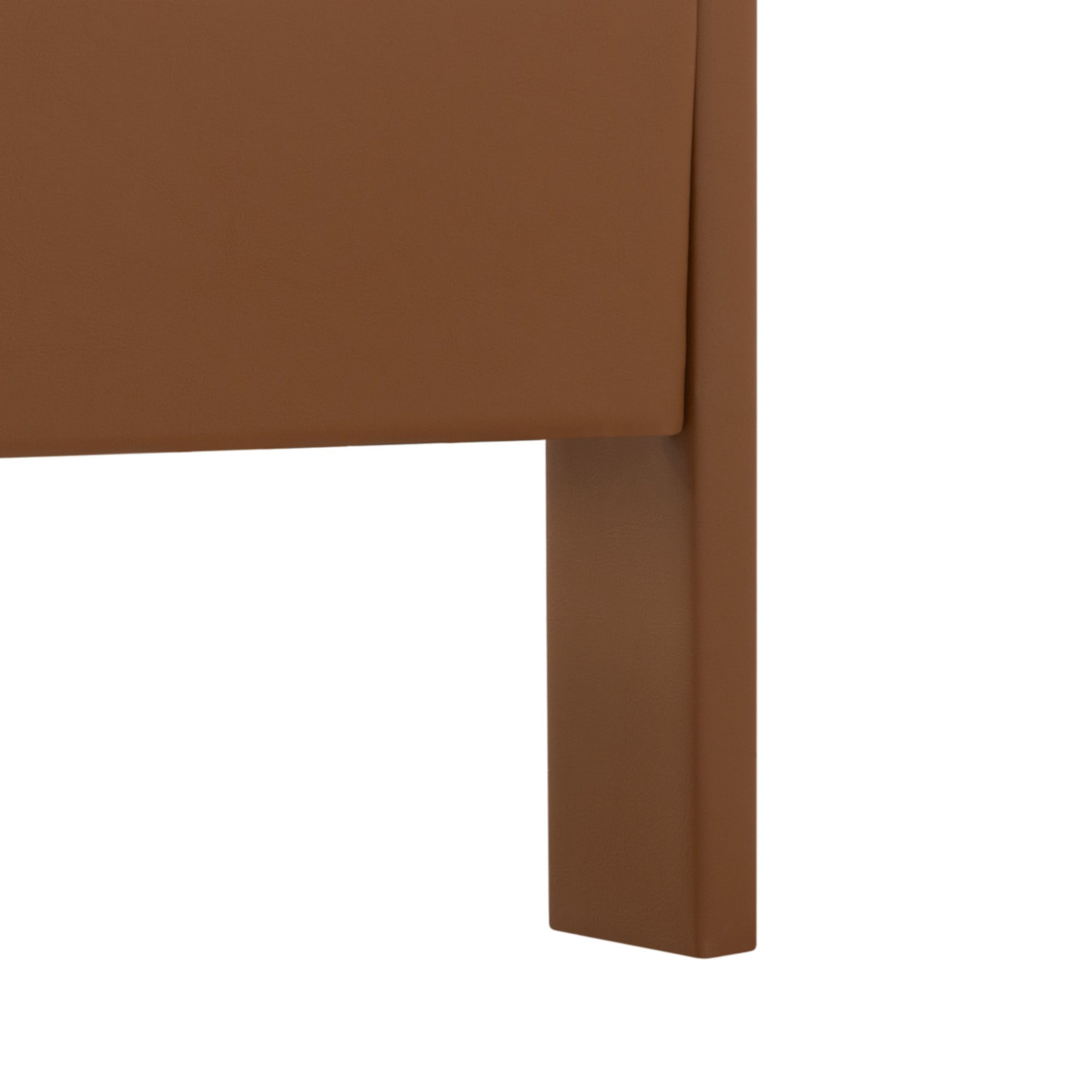 Gewnee Queen Size Bed Frame,Upholstered Platform Bed Frame with PU Headboard,Wood Platform Bed,No Box Spring.Brown