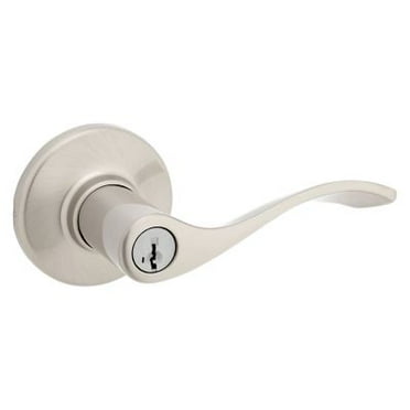 Kwikset Balboa Keyed Entry Lever Doorknob with SmartKey Satin Nickel