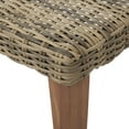 thumbnail image 4 of Benjara Bops Outdoor Ottoman- Gray Faux Rattan Wicker- Brown Acacia Wood, 4 of 5