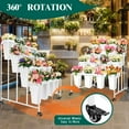 thumbnail image 3 of 45 Inch Tall Flower Display Stand 4 Layers,Metal Florist Bouquet Shelf with 16 Buckets，Moving Plant Rack with 4 Wheels,for Terrace Garden,Living Room,Florist Shop,White, 3 of 6