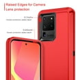thumbnail image 4 of Compatible with Samsung Galaxy S20 Ultra Case,3-Layer Military Grade Drop Protection Anti-Slip Bumper Rugged Shockproof Dustproof Protection 6.9 inch Phone Case,Red Black, 4 of 5